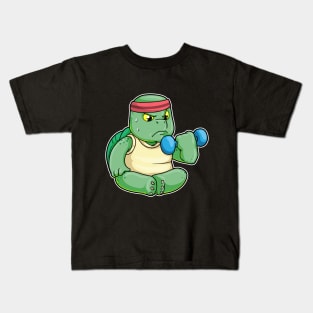 Turtle at Biceps Exercises with Dumbbell Kids T-Shirt